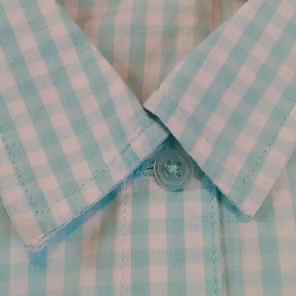 Vintage Faded Glory | Girls Teal & White Tie Waist Top Size 7